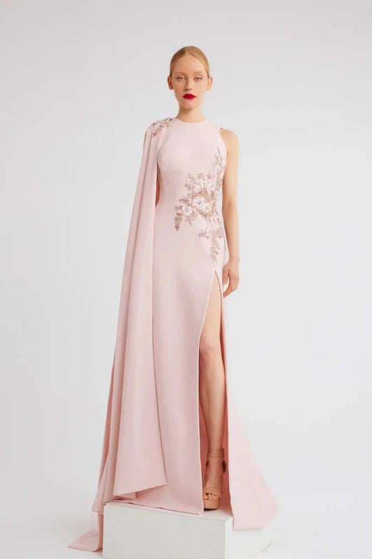 Cape Sleeve Gown